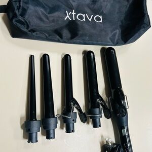 Xtava Black Interchangeable Curling Wand Set - 5 Attachments